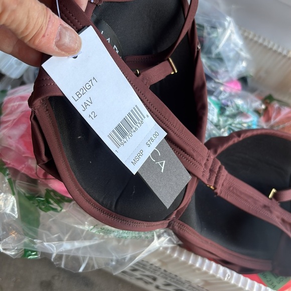 La Blanca Women's Island Goddess Over The Shoulder Wrap Bikini Swimsuit Top 12 - Picture 7 of 7